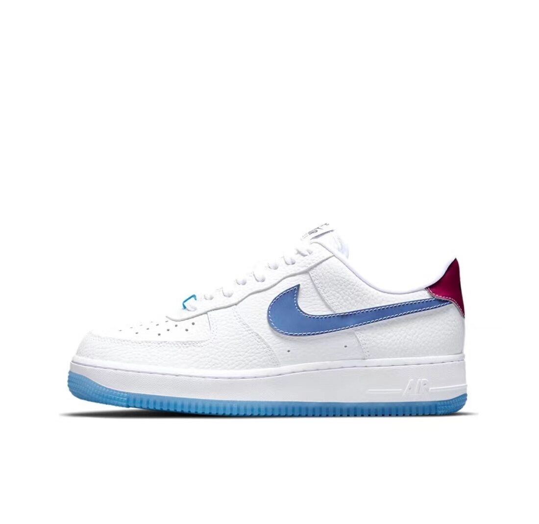 Giày thể thao nam Giày thể thao Air Force 1 Low 07 LX UV Thermal Heel Low Top cho nữ Màu xanh trắng giày thể thao