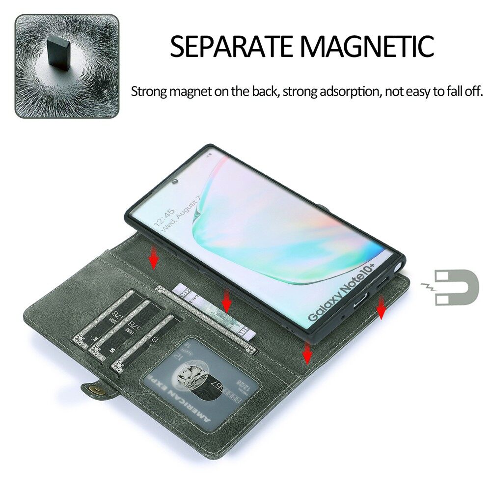 Ốp Lưng Cho Samsung Galaxy Note 10/Note 10 + Plus Chất Liệu Da PU Có Thể Tháo Rời Từ Tính Ví Lật Có Chân Đỡ Vỏ Bọc Với Vỏ Khe Đựng Thẻ