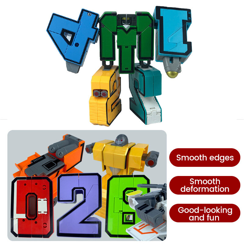 ELALA Blind Box Randomly Box Assemble Building Blocks Action Figure Robots Transformation Car Deform Number Letters Alphabet Math Toys
