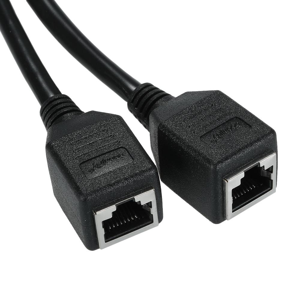RJ45 Network Splitter Adapter Cable, Male to 2 Female header Separators Socket Port LAN for Super Category 5 Ethernet, Category 6 Ethernet
