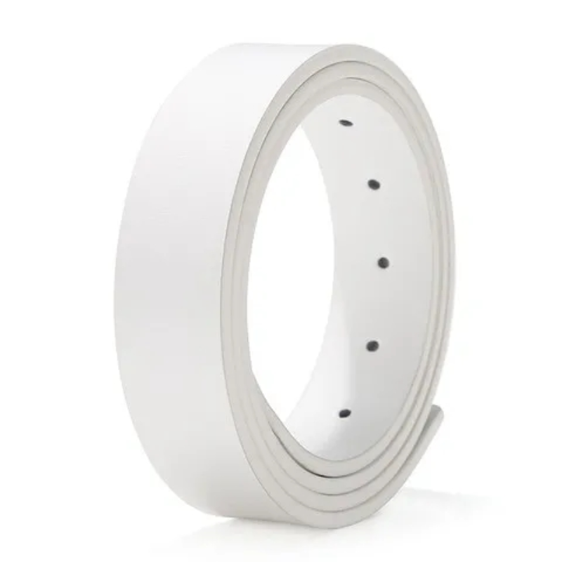 BusinessElite 3.3cm wide men's casual belt without buckle black and white two-color waist strap smooth buckle belt body 4DB0152