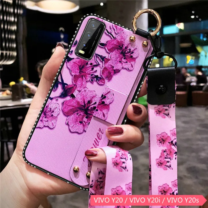 Vivo Y20 Vivo Y20i Vivo Y20s Vivo Y12s Case Luxury Diamond Bling Girly Flower Silicone Case For Vivo Y20 Vivo Y20i Vivo Y20s Vivo Y12s 2020 Wristband Phone Case Lazada