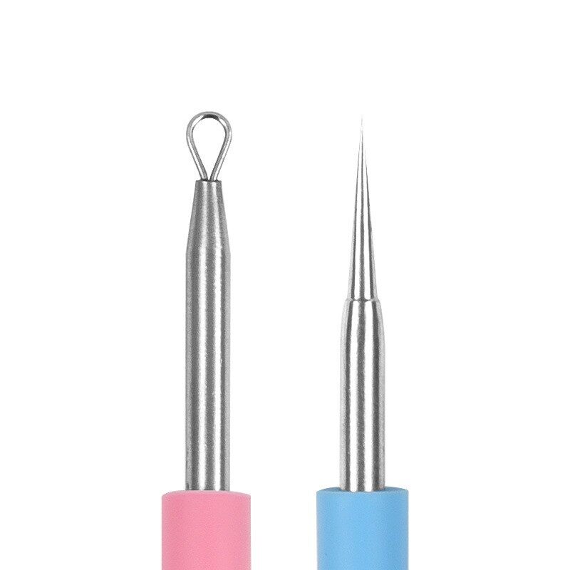 Professional Silicone Acne Blackhead Extractor Remover Double Head Acne Needles