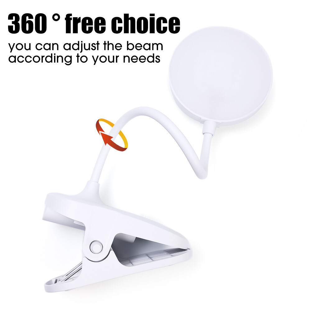 Có thể điều chỉnh ánh sáng gập được đèn bàn có kẹp LED Đèn bàn cảm ứng 3 chế độ dùng nguồn USB Đèn Đọc Đèn xách tay