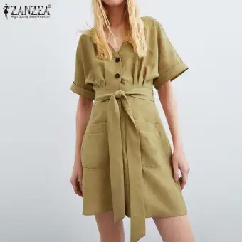tan shirt dress