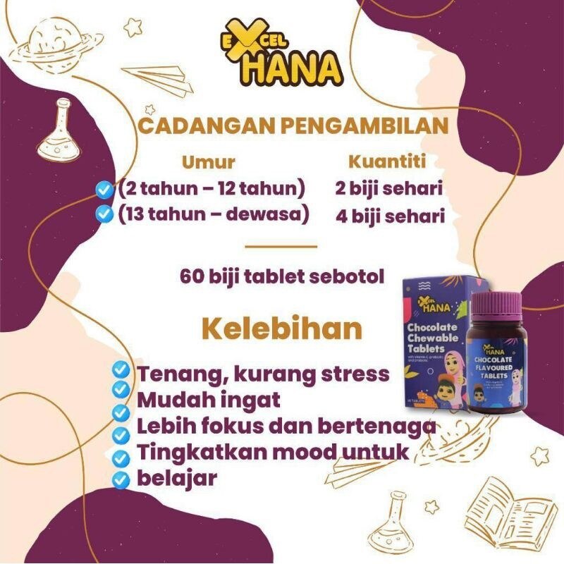 Excel Hana Supplement for kids Vitamin Excel Hana Minda Cergas | Lazada