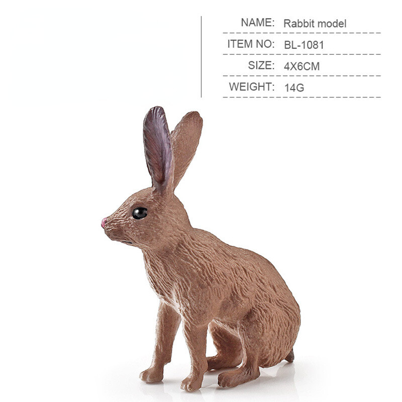 Simulation Forest Wild Rabbit Model Ornament Solid Static Rabbit Hare Shape Toy PVC Miniature Collection Toys Educational Kids Toy Toys for Boys Toys for Girls