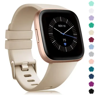 Bands Compatible with Fitbit Versa/Fitbit Versa 2/Fitbit Versa Lite Strap Versa Accessories Women Men, Soft Silicone Replacement Sport Fitness Wristband for Fitbit Versa Smart Watch