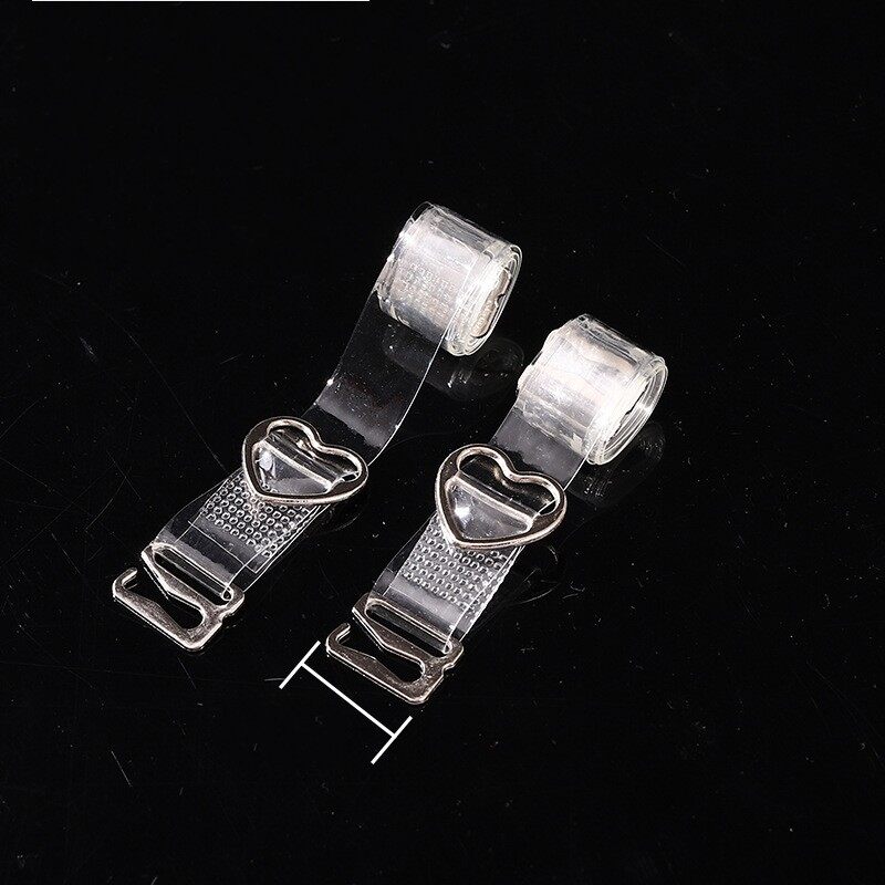 1 Pair Transparent Invisible Non-slip Bra Shoulder Straps Metal Buckle Extension Elastic Strap Adjustable Intimates Accessories