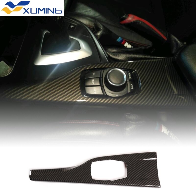 Xuming car interior multimedia carbon fiber abs panel cover trim for bmw 3 series f30 f34 4 series f33 f36 2013-2019