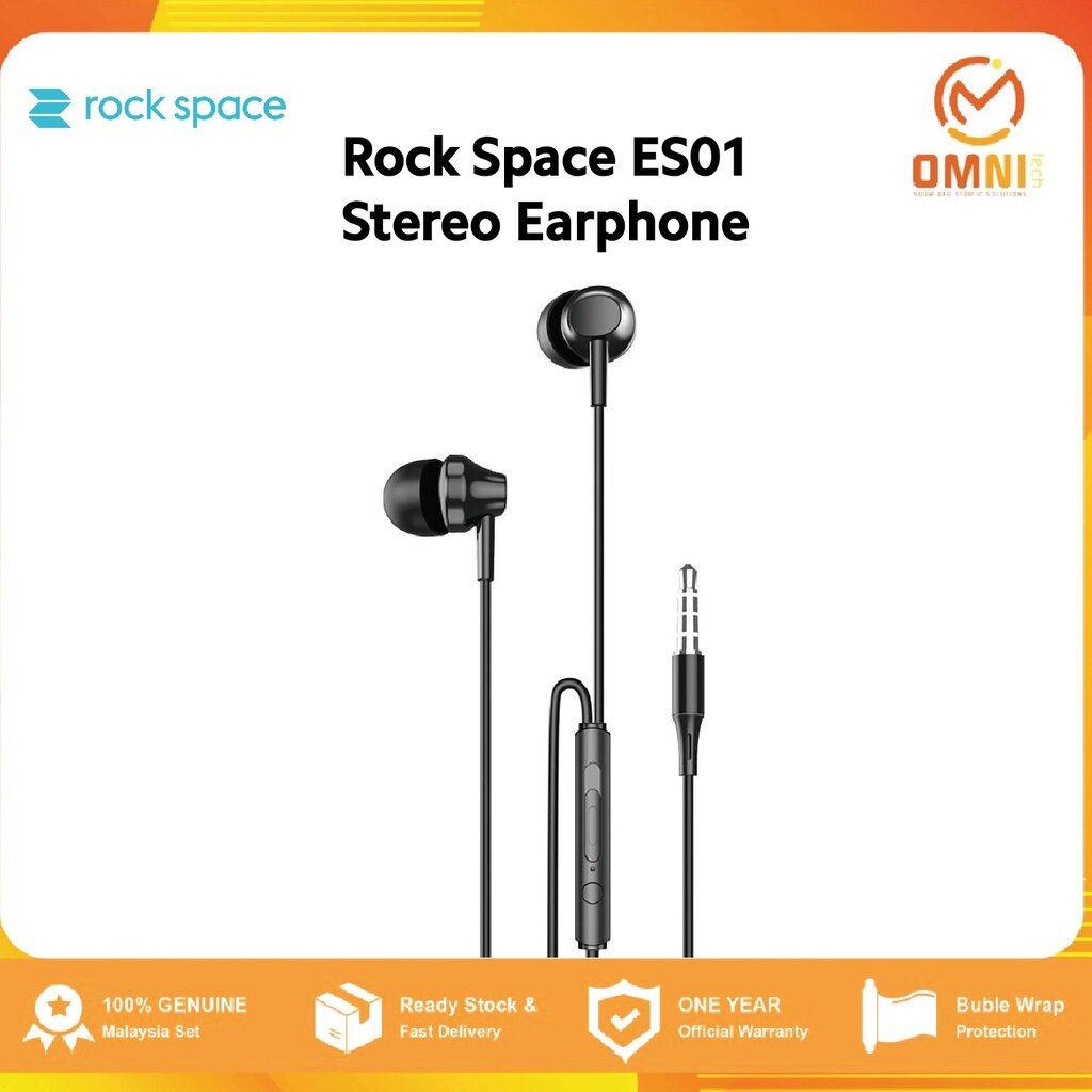 100% Original Rock Space Earphone ES01 - Wired | Lazada