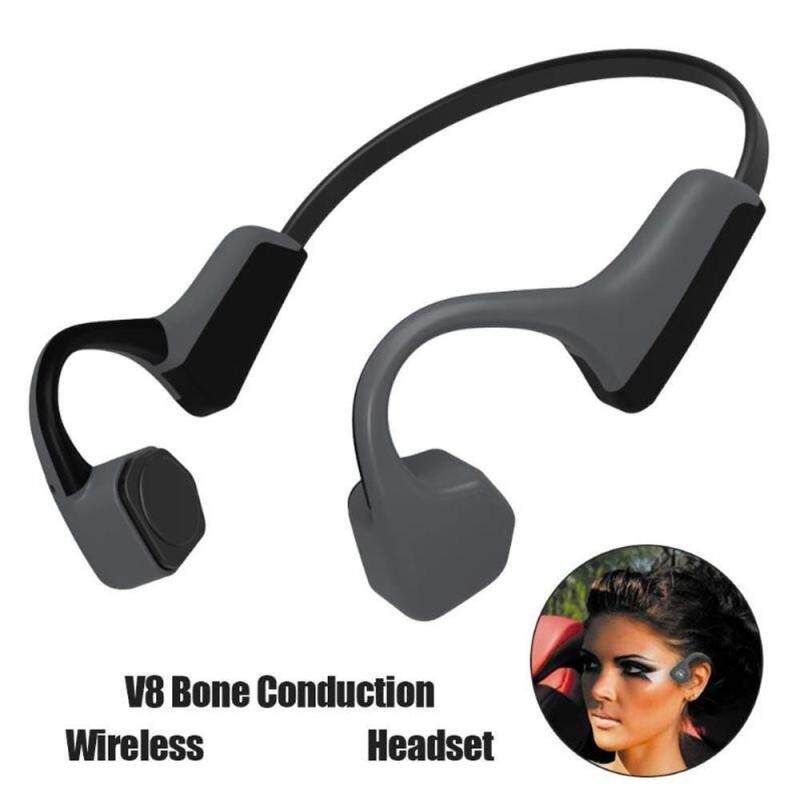 niceEshop V8 Bone Conduction Headphones,Wireless Earbuds,Waterproof Headsets For Exercise Noise Cancelling Stereo Earphones With Mic,Cordless Sports Earset Singapore