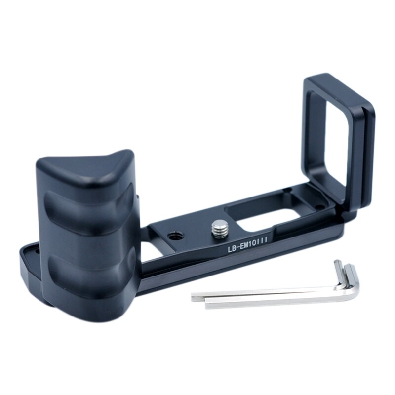 Quick release l plate bracket double handle for olympus om-d e-m10 mark iii em10 iii camera