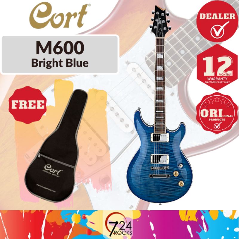 Cort M600 BB M-Series Electric Guitar ,Bright Blue Malaysia