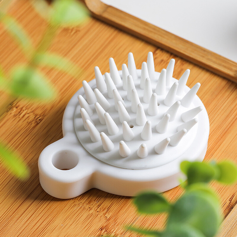 BEAUTYBIGBANG 1PC 【IN STOCK】High QualitySilicone Head Brush Care Hair Root Scalp Massage White Color Comb Shower Brush Bath Spa Anti-Dandruff