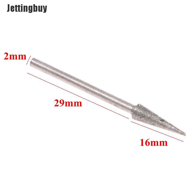 [Jettingbuy] 6Pcs 1-4mm Diamond Grinding Head Needle Bits Burrs Engraving Carving Tool 2.35mm