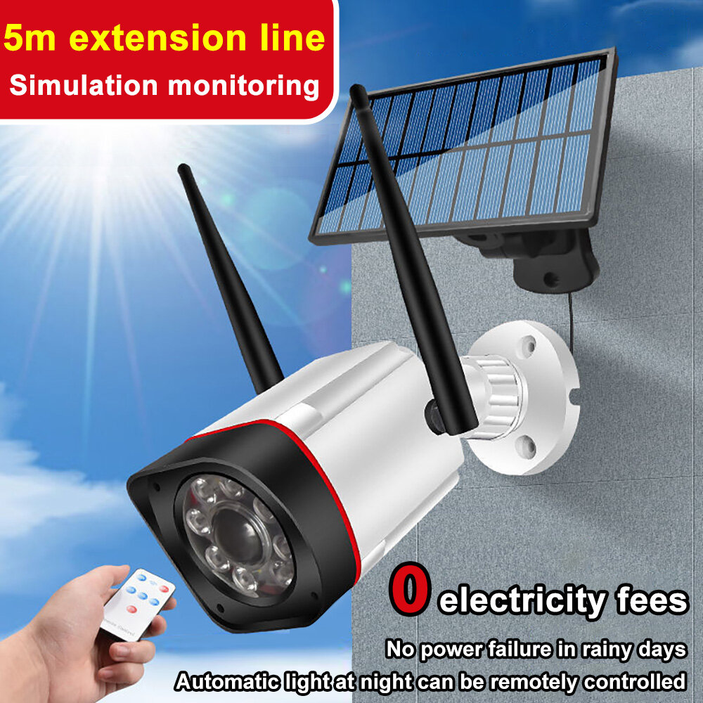 JOBOOS Đèn LED Năng Lượng Mặt Trời An Ninh Cảm Biến Chuyển Động Máy Ảnh Giả Không Dây Ngoài Trời Đèn Tường Đèn Pha IP65 Đèn Led Chống Nước Đèn Năng Lượng Mặt Trời