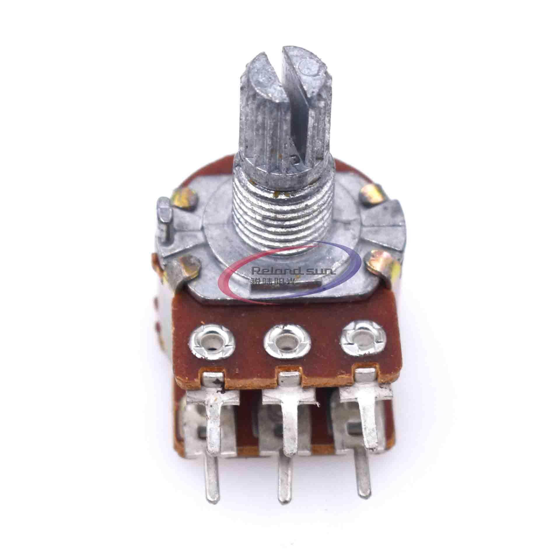 10PCS WH148 6Pin double potentiometer B1K 2K 5K 10K 20K 50K 100K 500K 1M handle length 15MM 6Pin With Washers and Nuts