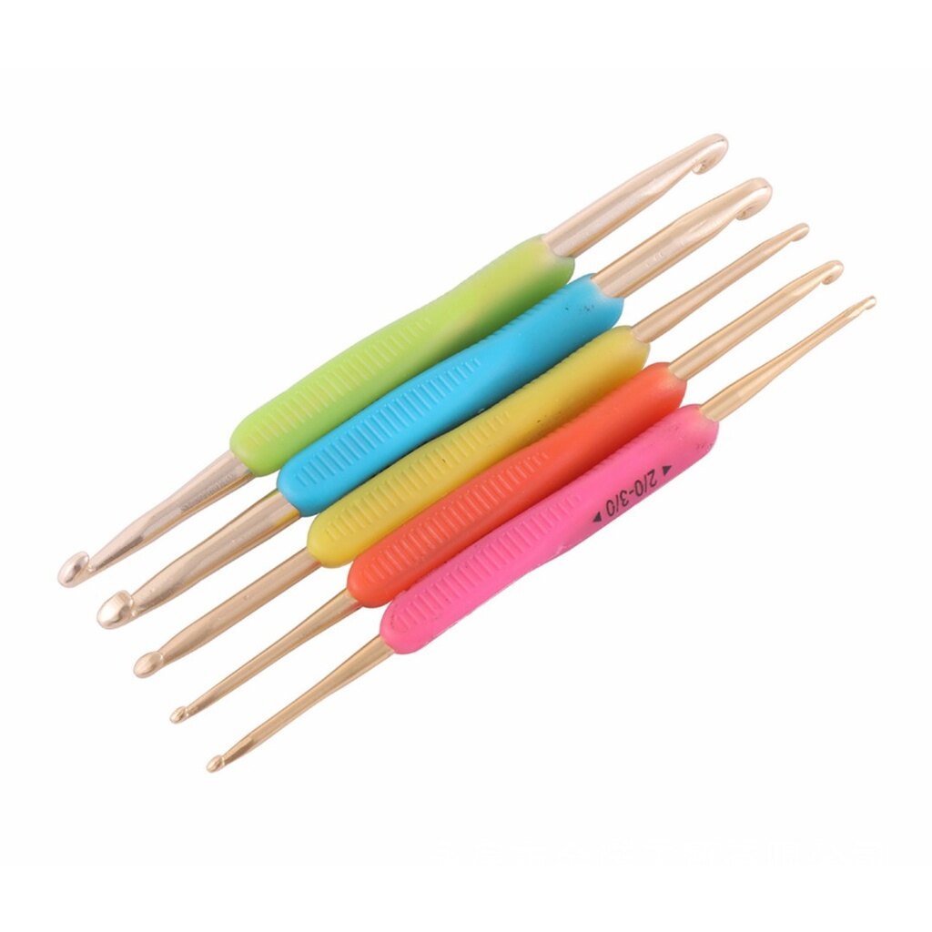 Bộ kim móc 2 đầu 5 cây bộ que móc 10 size