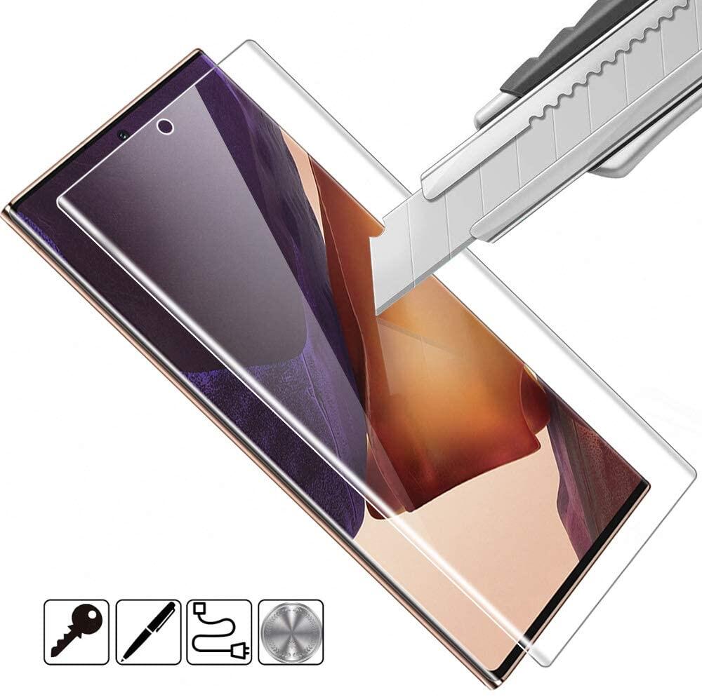 [2 Gói] Bảo Vệ Màn Hình Kính Kính Cường Lực Cho Galaxy Note 20 Ultra / Note 20 [Tương Thích Với Cảm Biến Vân Tay] [Dính Toàn Bộ] [Kính 3D] [Thân Thiện Với Vỏ] Dành Cho Samsung Galaxy Note 20 Ultra 6.9 Inch/Note 20 6.7 Inch