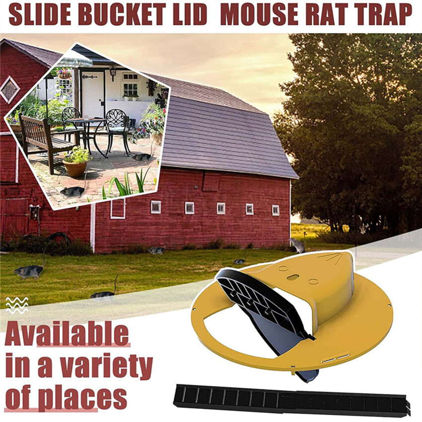 Reusable Mouse Trap Plastic Bucket Lid Rat Traps Humane Or Lethal Mousetrap For Mice Multi Catch Auto Reset Trap Mice