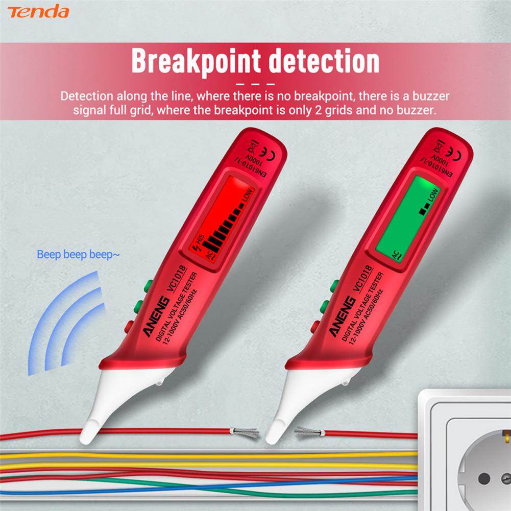 Non-contact Digital Intelligent AC Voltage Meter 12V-1000V Voltmeter Buzzer Detector Backlit Screen