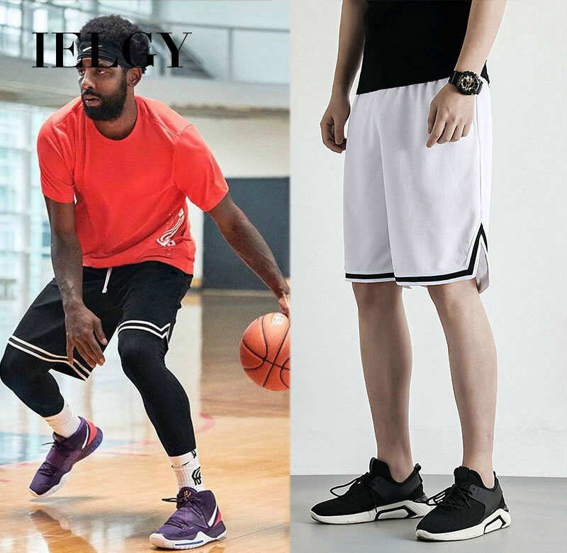 IELGY Men's sports shorts casual five-point pants trend loose summer basketball pants outside wearing big pants tide brand training