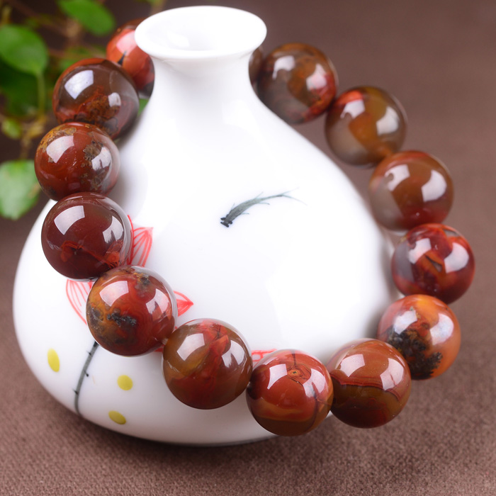 Natural Warring States red agate bracelets south red agate bracelet national style men and women beautiful