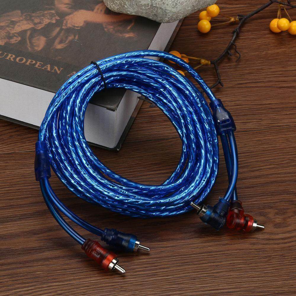 5 Meter 2 RCA to 2 RCA Plug Car Audio System Amplifier Braided Copper Cable