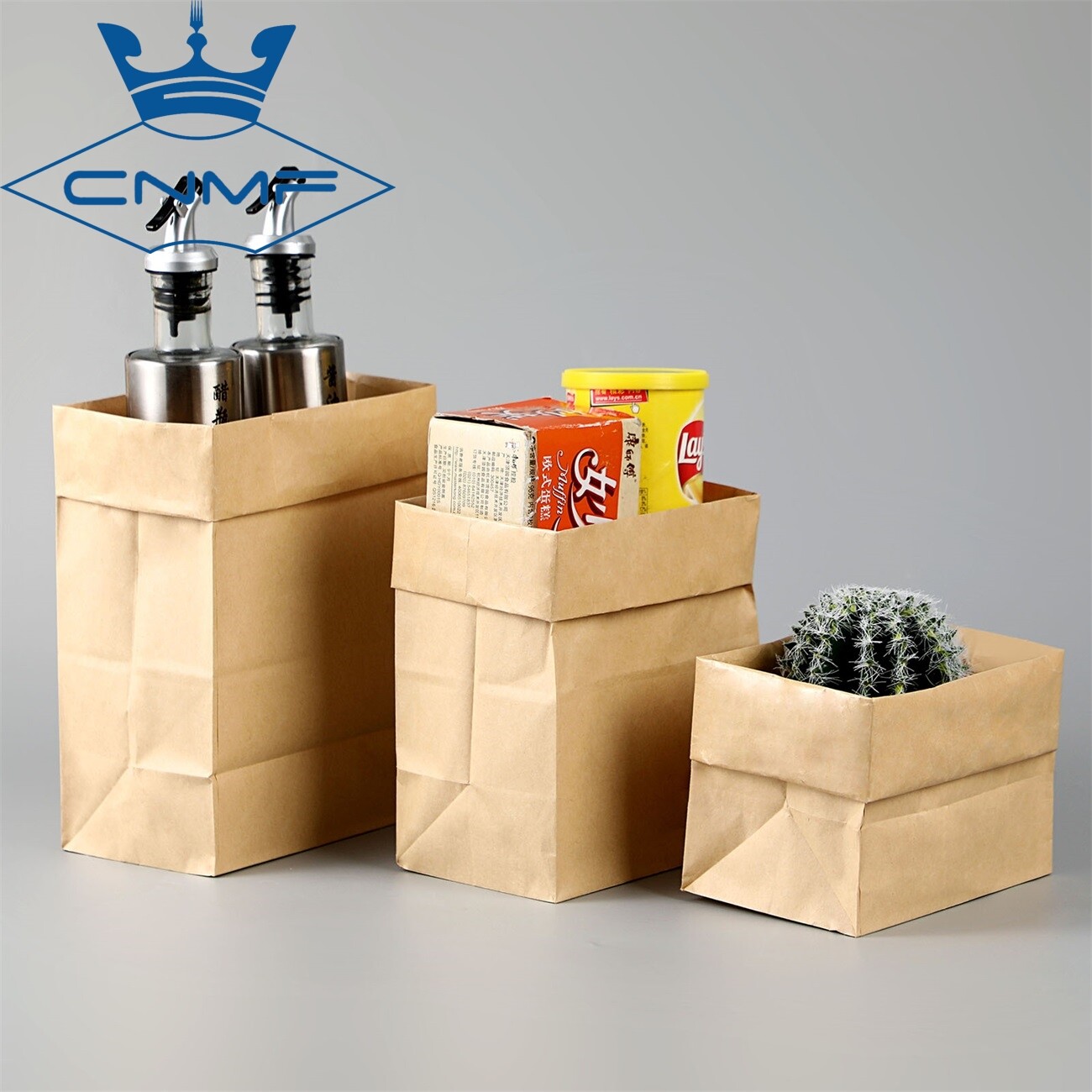 CNMF 50pcs Kraft Paper Bags Baguette Bread Toast Paper Bag Oil-proof Waterproof Food Package Bags