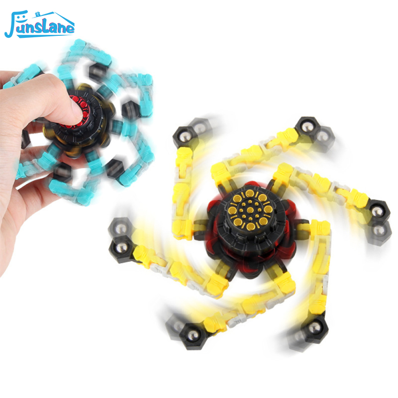 FunsLane Deformable Stress Relief Toy Fingertip Spinner Toy Transformable Creative Mechanical Gyro Toy For Kids