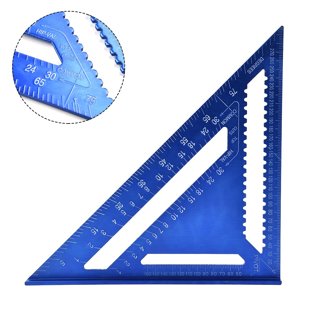 12 Aluminum Alloy Speed Square Quick Roofing Rafter Triangle Ruler Guide