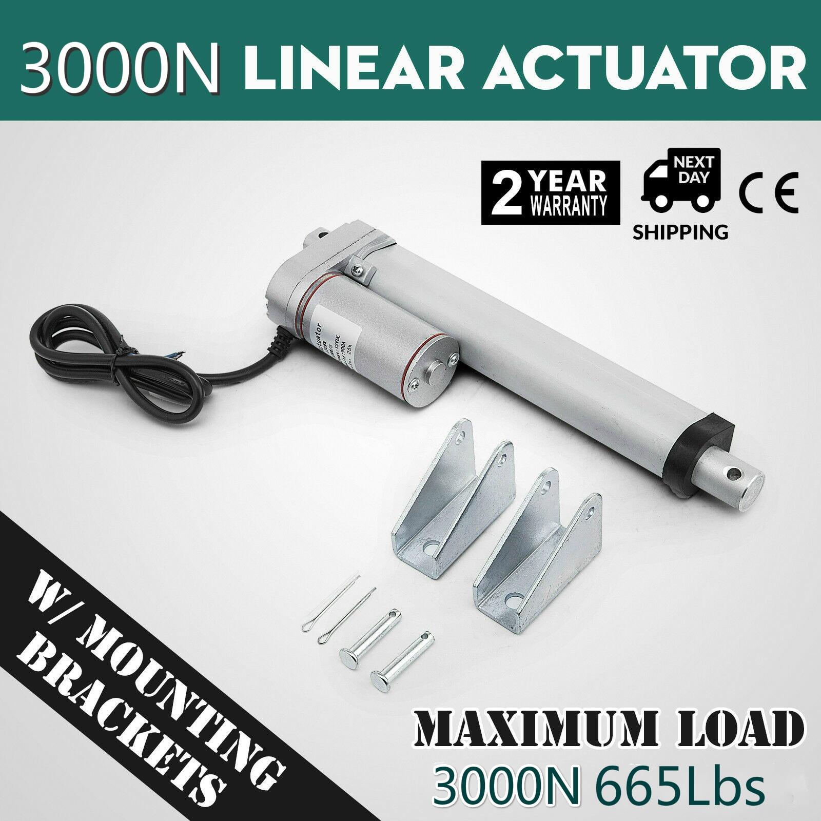 665 Ibs 3000N 4-18นิ้วมอเตอร์ไฟฟ้า Linear Actuator DC 12V 4-10มิลลิเมตร/วินาทีสำหรับ Lectric Self Unicycle สกู๊ตเตอร์แรงดันไฟฟ้าขาเข้า