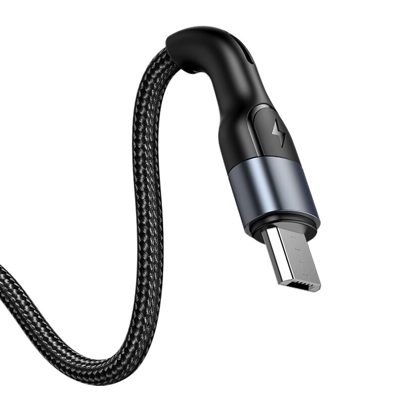 USAMS Cáp dữ liệu sạc nhanh Micro USB Cáp sạc USB A sang Micro Cáp sạc hợp kim nhôm 1M cho Xiaomi Huawei Samsung Oppo Vivo ASUS