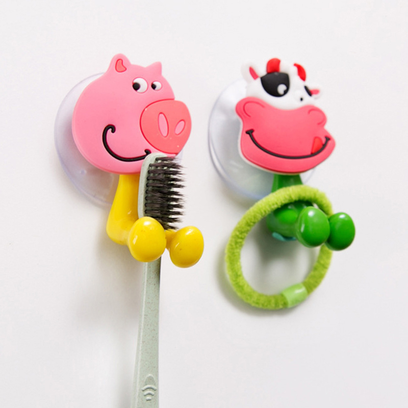 Cartoon Animal Toothbrush Holder Suction Cup Toothpaste Toothbrush Rack Plug Hook