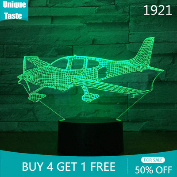Unique Modern Aircraft 3d Table Lamps Acrylic Material Lampshade Nordic Light Usb Touch Remote Modern Aircraft 3d Table Lamps, Aviation Desk Lamp