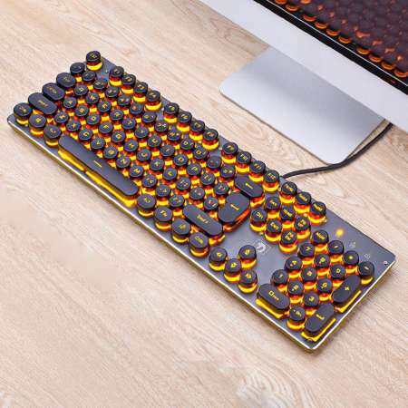 เช็คราคานาทีนี้ Greatcase Xinmeng Mamba K100 คีย์บอร์ดเล่นเกม Steampunk
Retro/Keycap USB สายเรืองแสงแผงโลหะคอมพิวเตอร์แล็ปท็อปแป้นพิมพ์ RU สติกเกอร์ รีวิว
