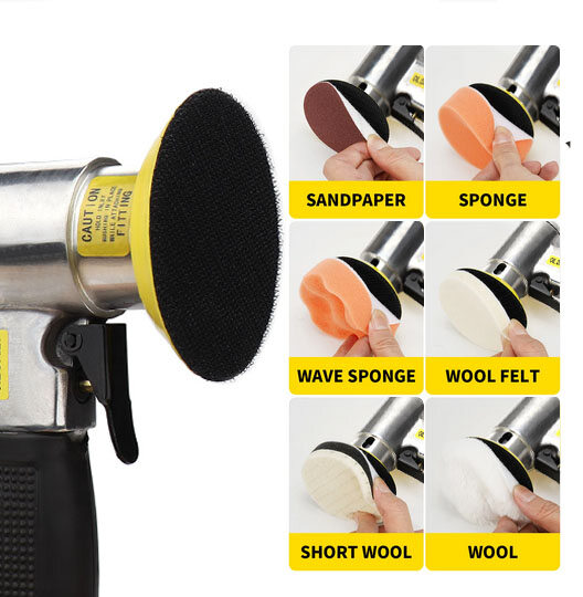SI FANG 1/2/3/4/5/6 Inch Tấm Ốp Lưng Móc Và Vòng M6 Và 5/16 "-24 Miếng Đệm Lót Máy Đánh Bóng Không Khí, miếng Đánh Bóng Chà Nhám Quỹ Đạo Ngẫu Nhiên Tác Động Kép Bằng Khí Nén 12000 Vòng/phút