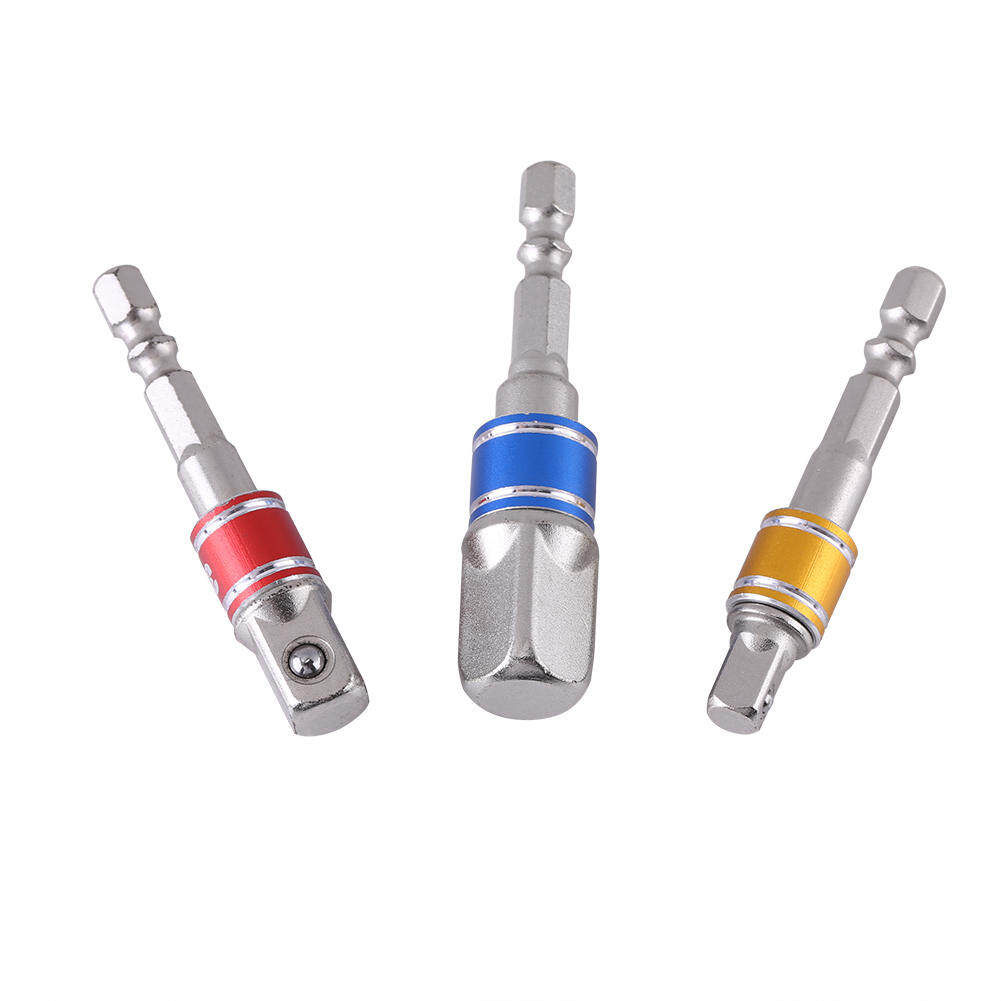 3 Cái Ổ Cắm Tuốc Nơ Vít Điện Đầu Chuyển Đổi Thanh Nối Dài Thân Lục Giác 1/4 Inch Tua Vít Ổ Cắm Điều Khiển