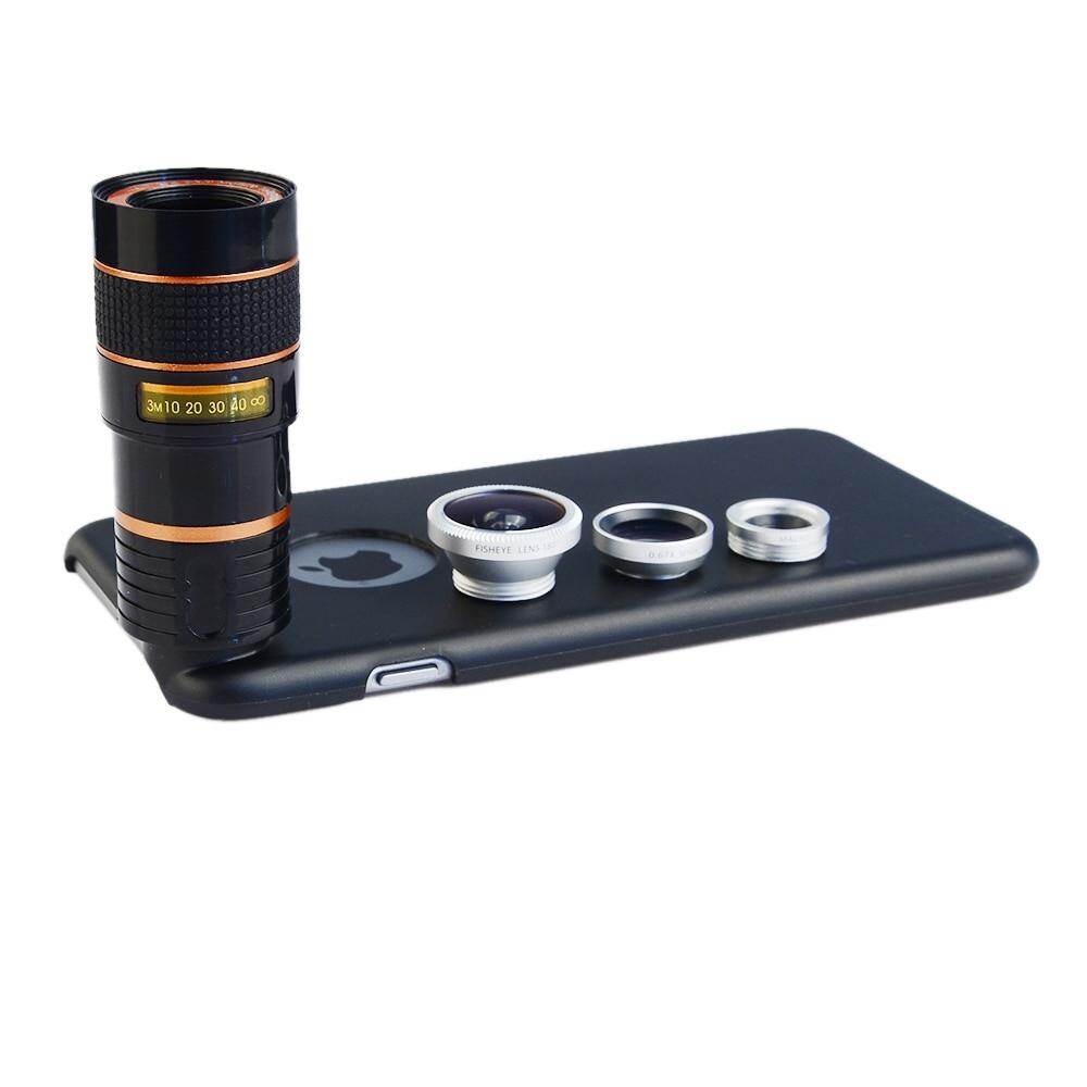 4 In 1 Mobile Phone Camera Lens With Back Case Wide Angle Macro Fish Eye 8x Telephoto Lens Cover For Iphone X 7 8 6s Plus Lazada Singapore