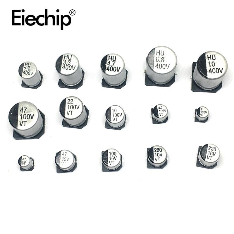 130 PCS 1uF-220uF SMD Aluminum Electrolytic Capacitor Assorted Kit Set 13 values * 10pcs Capacitor