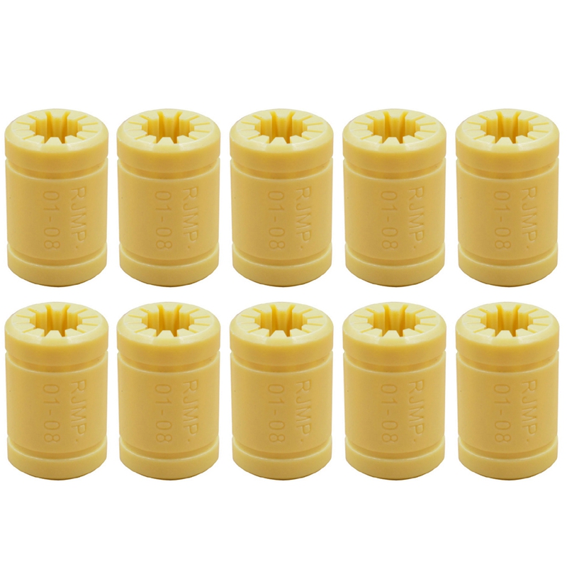 10 LM8UU 3D Printer Solid Polymer Bearing 8 mm Shafts for Mendel 3D Printer Parts