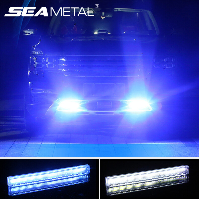 2pcs Car LED Daytime Running Light Universal DRL Strip Light With