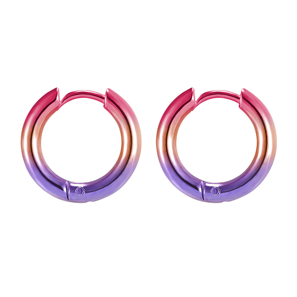 1 Pair 10mm Unisex Multicolor Huggie Hoop Earrings Stainless Steel Ear Hoops Simple Round Hoop Earrings Cartilage Helix Piercing Fashion Jewelry