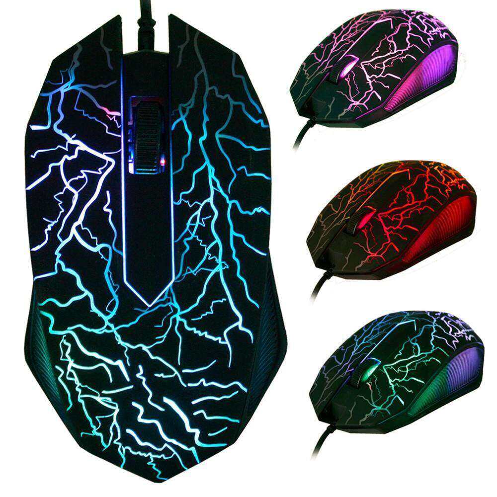 JTKE LED Colorful Computer Gaming Mouse Professional Mouse Optical 2400 DPI Wired Mouse