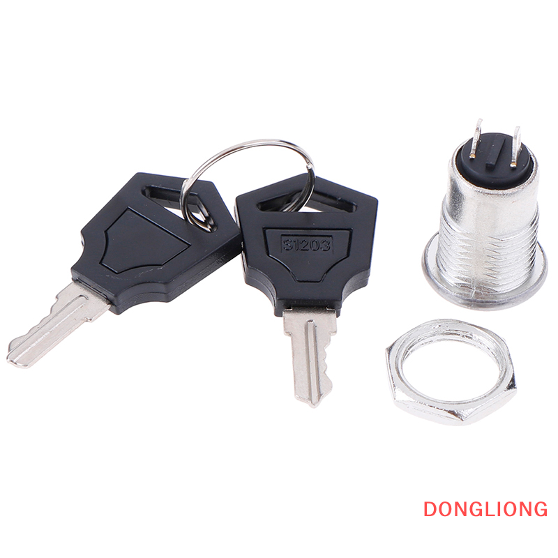 DONGLIONG 1pc 12mm Mini Key Switch ON/OFF Lock Switch KS-02 KS02 Electronic Switch 3A 250V