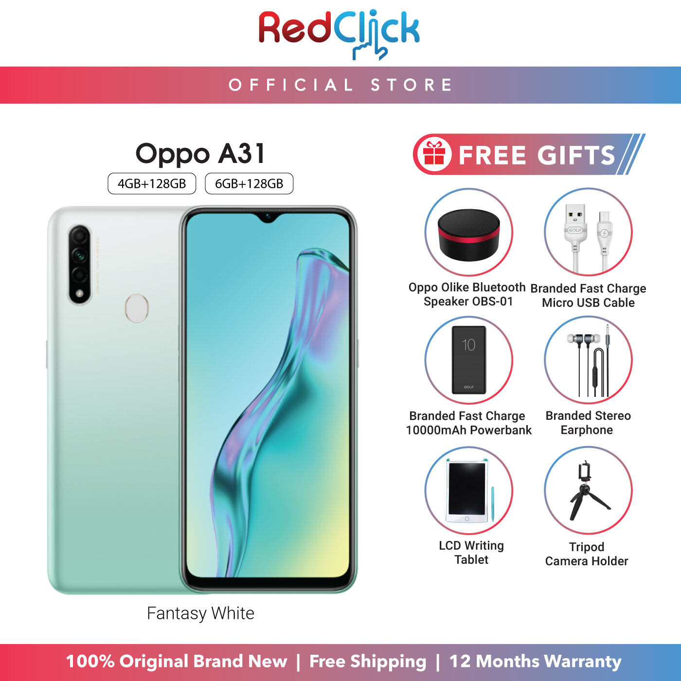 Oppo A31 Cph2015 4gb 64gb 4gb 128gb Original Smartphone Oppo Malaysia Set 6 Free Gift Worth Rm159 Lazada