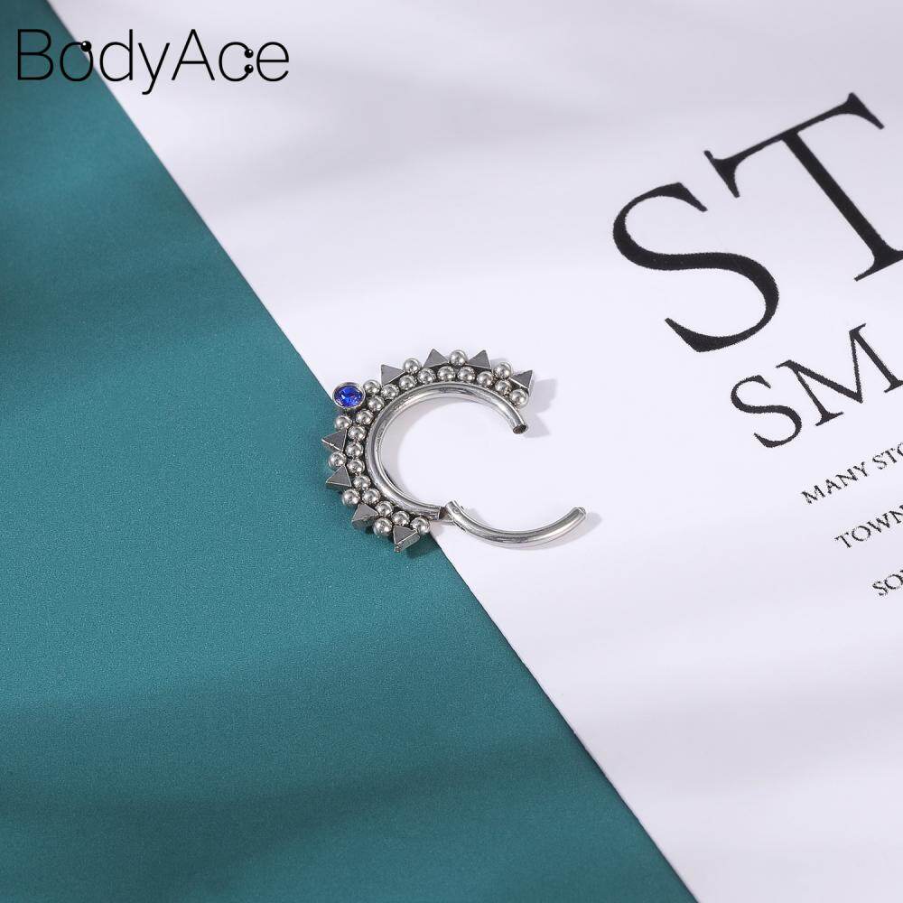 Bodyace 1 chiếc Khuyên tai xoắn ốc hình con ong hình con ong đoạn có khớp nối vòng kín bấm xỏ mũi bằng đồng 10mm