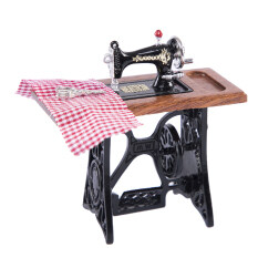 Tuyệt Vời 1/12 Dollhouse Máy May Thu Nhỏ Bộ Đồ Nội Thất Bằng Gỗ (Màu Gỗ)