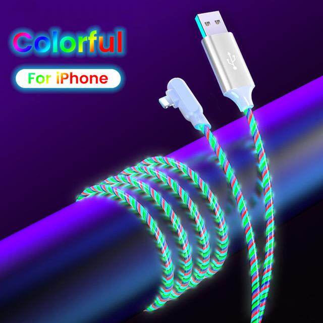 1m/2m 5a fast charging cable for iphone 13 12 pro micro usb type c flow luminous lighting led kable data cord for samsung huawei 04
